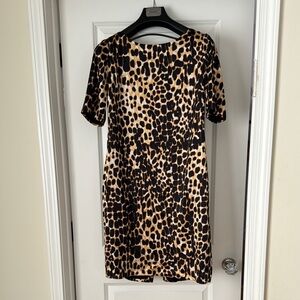 St John for Nordstrom Leopard Print silk Dress